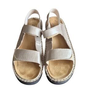 Noat Karenna Woman's Gold Leather Slip-On Sandals Size EU 42/ US 11